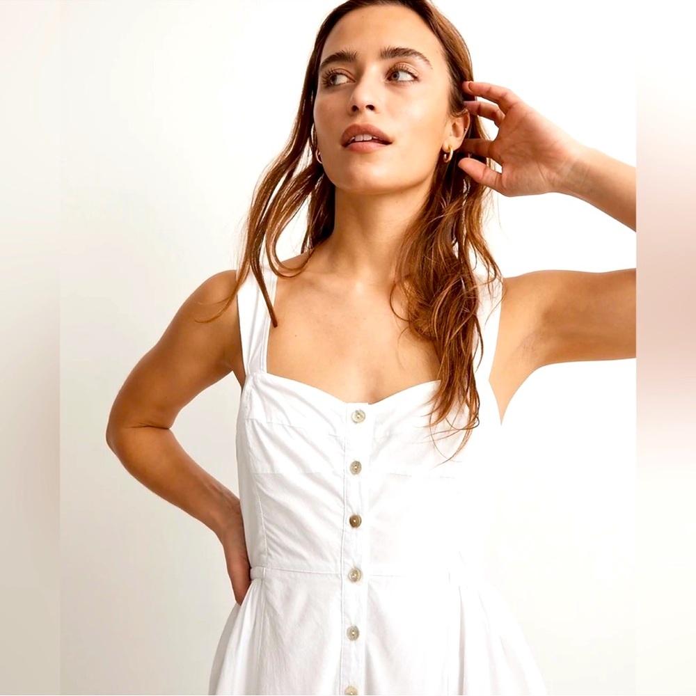 NEW Madewell Button-Front Tiered Midi Dress size Small